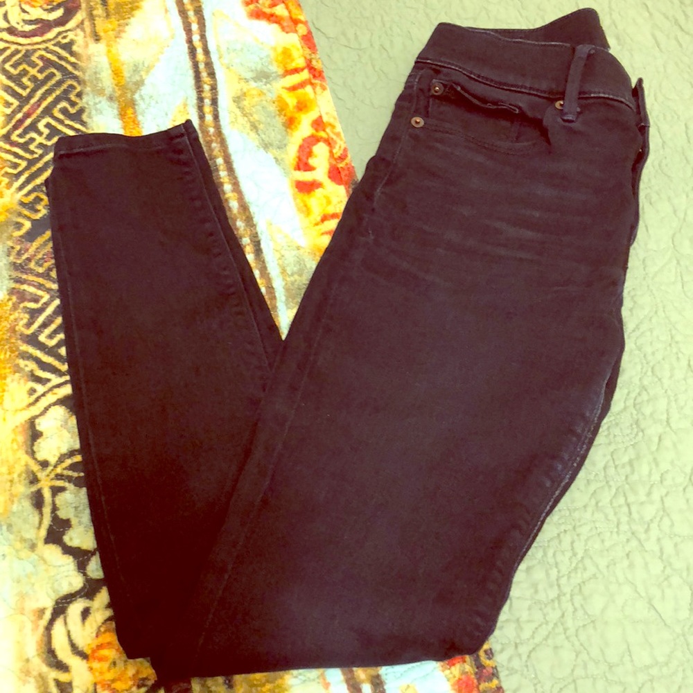 Express dark blue skinny jeans